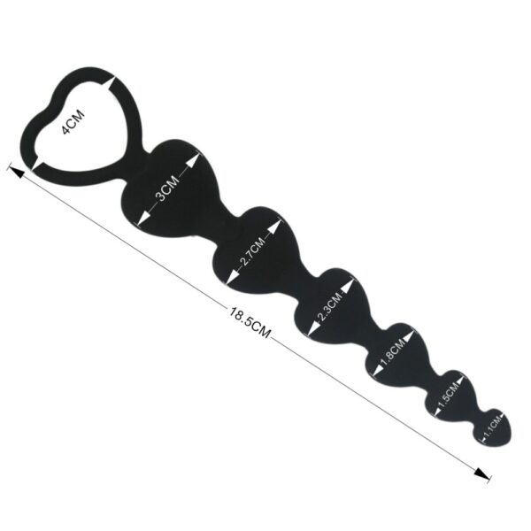 Anal Plug Beads in Shape of Heart - Image 3