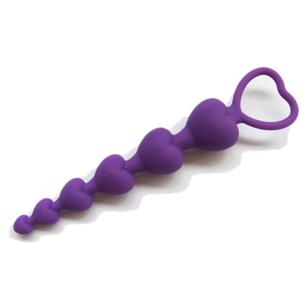 Anal Plug Beads in Shape of Heart - Image 4