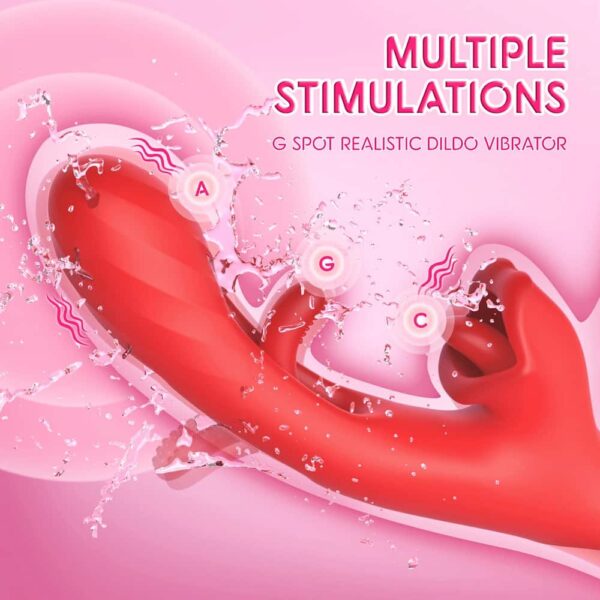 2 in 1 Tongue Thrusting Dildo Vibrator for Women