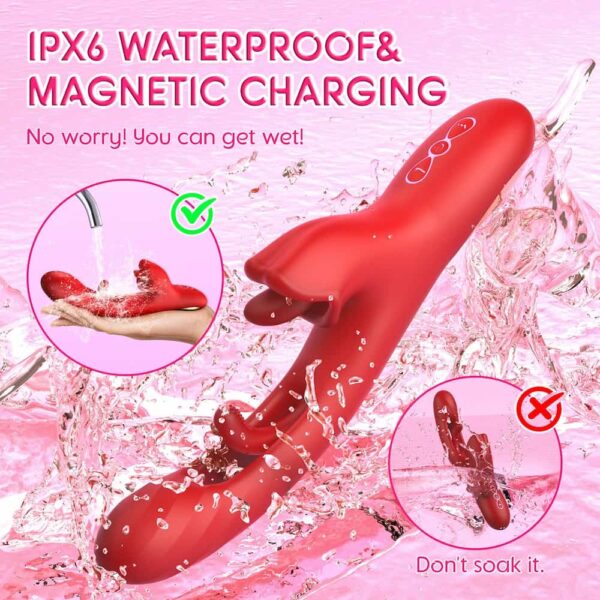 2 in 1 Tongue Thrusting Dildo Vibrator for Women - Image 3